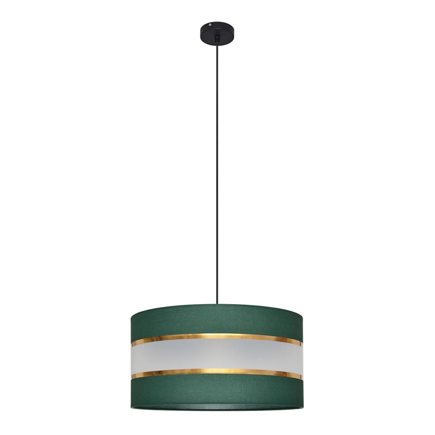 Пендел HELEN 1xE27/15W/230V Ø 40 cm зелен/златист
