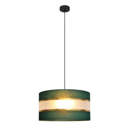Пендел HELEN 1xE27/15W/230V Ø 40 cm зелен/златист