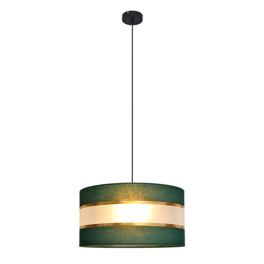 Пендел HELEN 1xE27/15W/230V Ø 40 cm зелен/златист