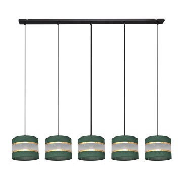 Пендел HELEN 5xE27/15W/230V зелен/златист