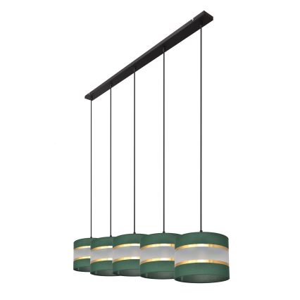 Пендел HELEN 5xE27/15W/230V зелен/златист