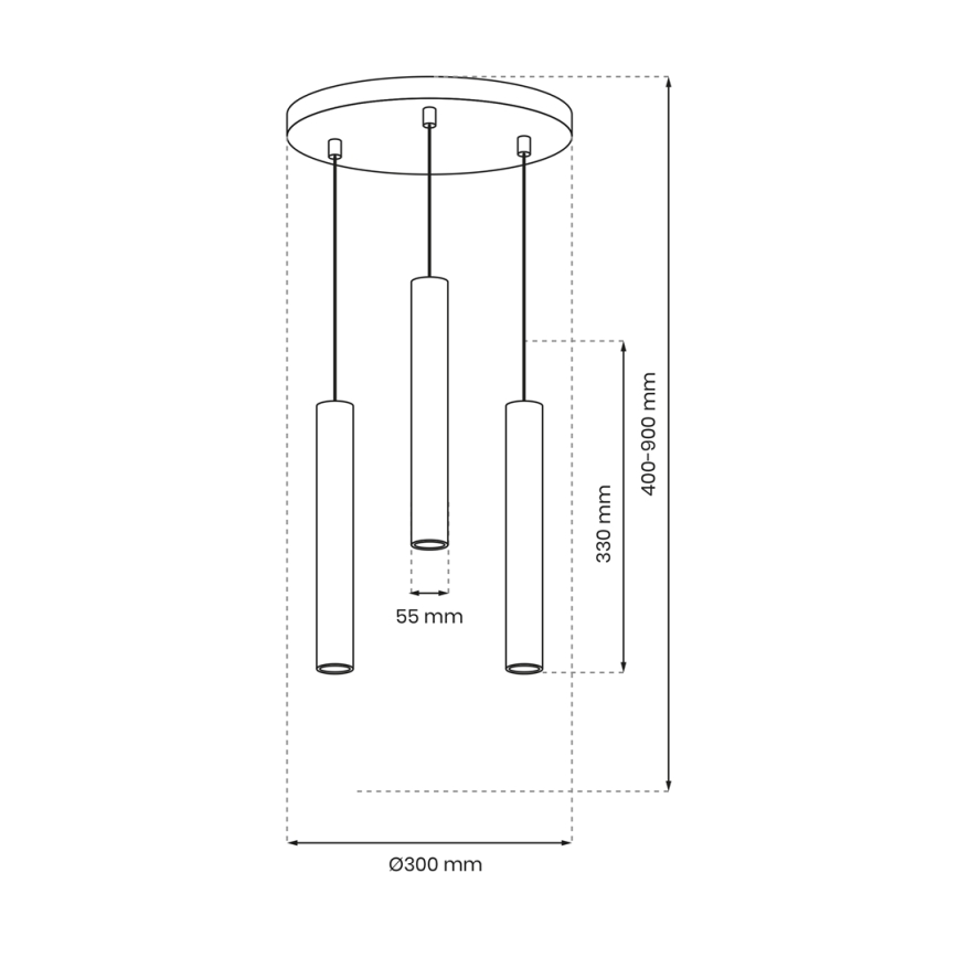 Пендел HUDSON 3xGU10/8W/230V черен