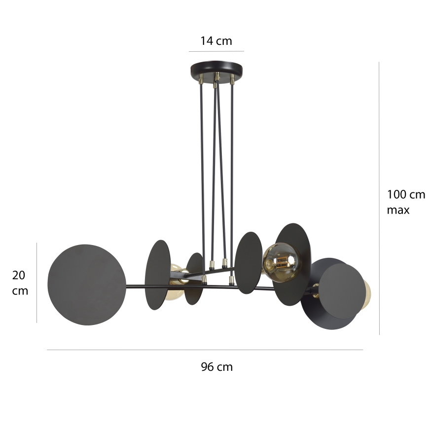 Пендел IDEA 4xE27/15W/230V черен