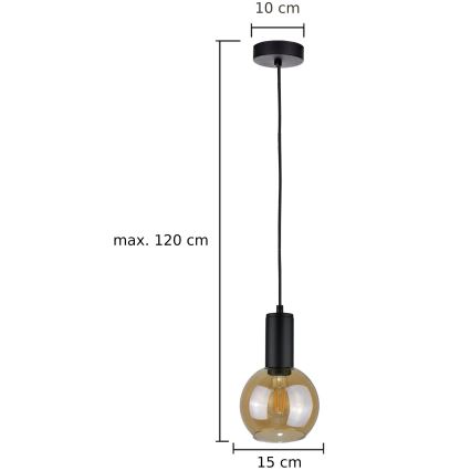 Пендел JANTAR BLACK 1xE27/60W/230V