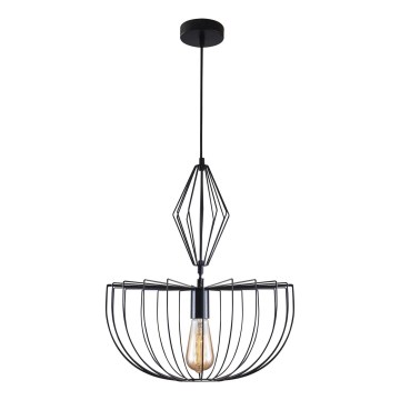 Пендел JASMINA 1xE27/20W/230V Ø 40 см черен