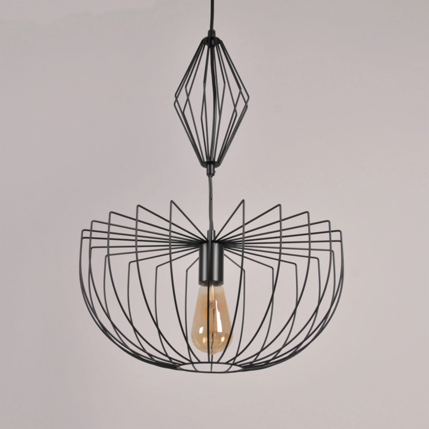 Пендел JASMINA 1xE27/20W/230V Ø 40 см черен