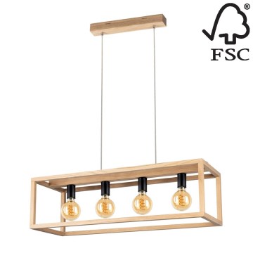 Пендел KAGO 4xE27/60W/230V матов дъб - FSC сертифициран