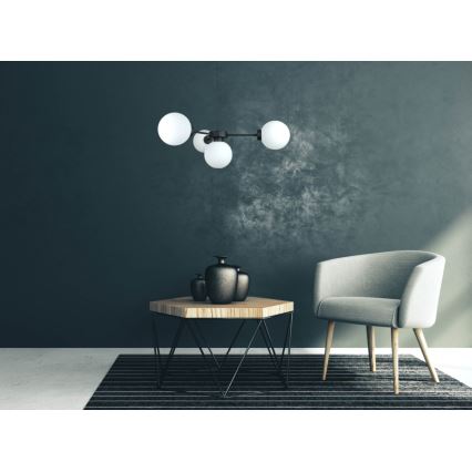 Пендел KALIOPE 4xE14/50W/230V черен/бял