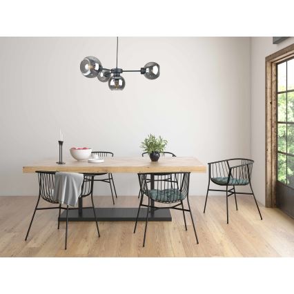 Пендел KALIOPE 4xE27/60W/230V черен/опушен черен