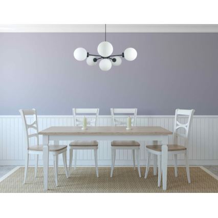 Пендел KALIOPE 6xE14/50W/230V черен/бял