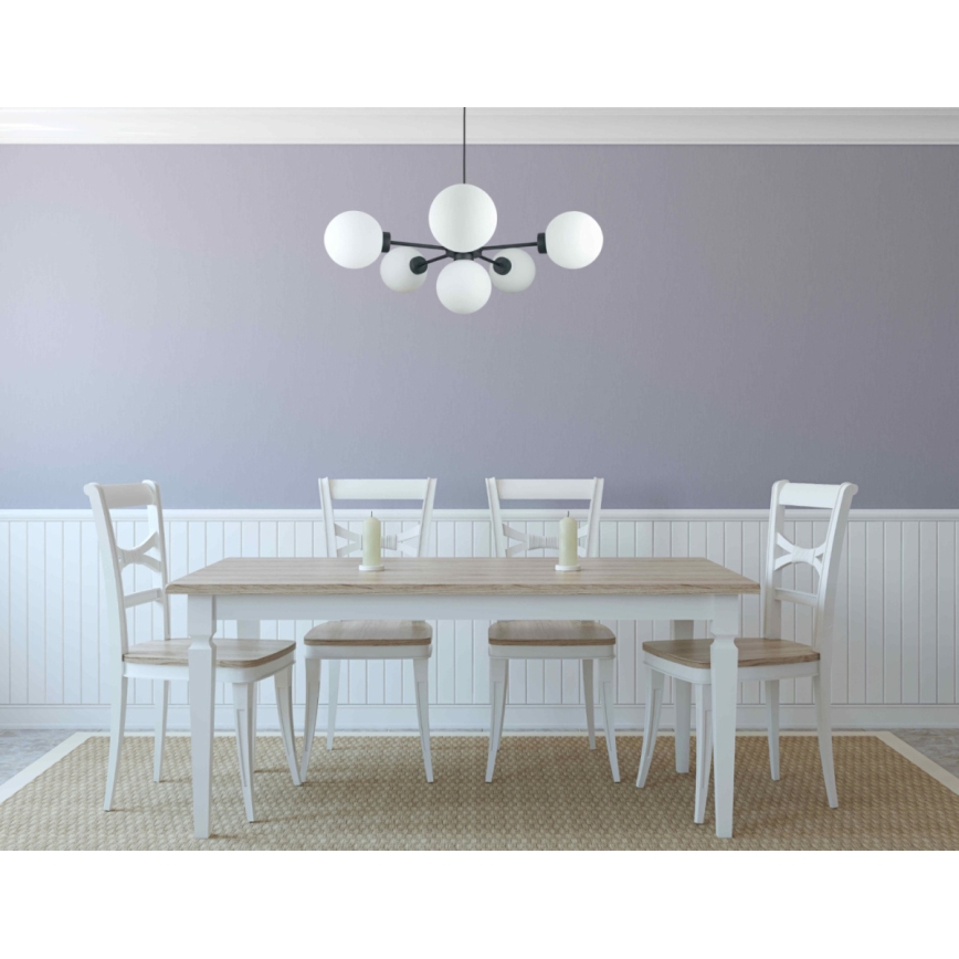 Пендел KALIOPE 6xE14/50W/230V черен/бял