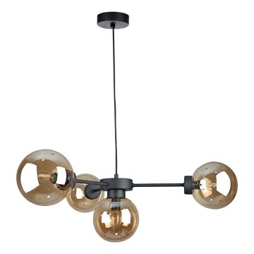 Пендел KALIOPE II 4xE14/50W/230V черен/опушен бежов