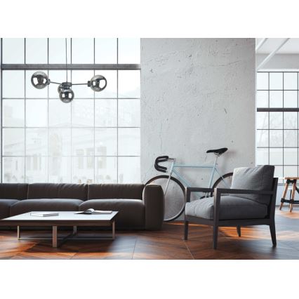 Пендел KALIOPE II 4xE14/50W/230V черен/опушен черен