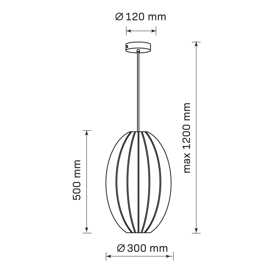 Пендел KAREI 1xE27/20W/230V Ø 30 см черен