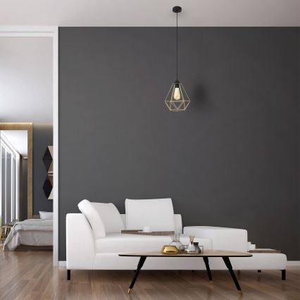 Пендел KARO 1xE27/15W/230V златист/черен