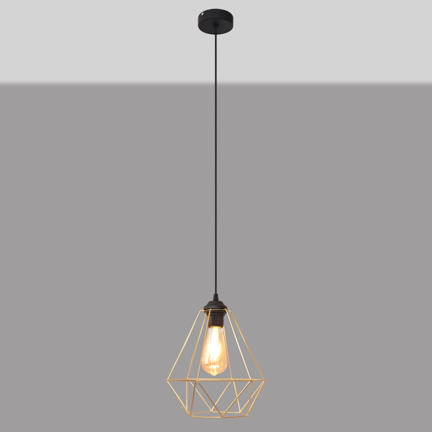 Пендел KARO 1xE27/15W/230V златист/черен