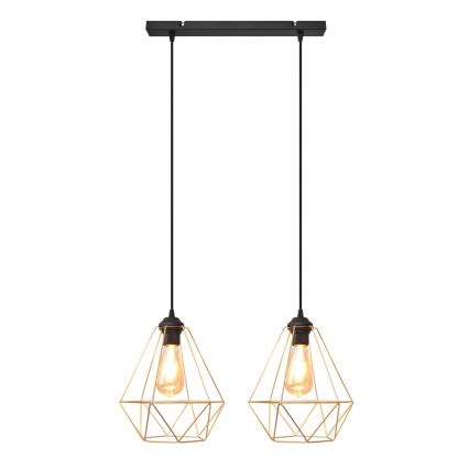 Пендел KARO 2xE27/15W/230V златист/черен