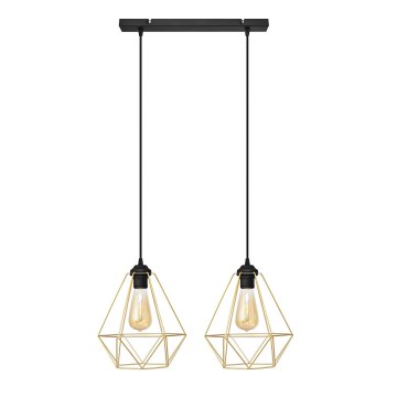 Пендел KARO 2xE27/15W/230V златист/черен