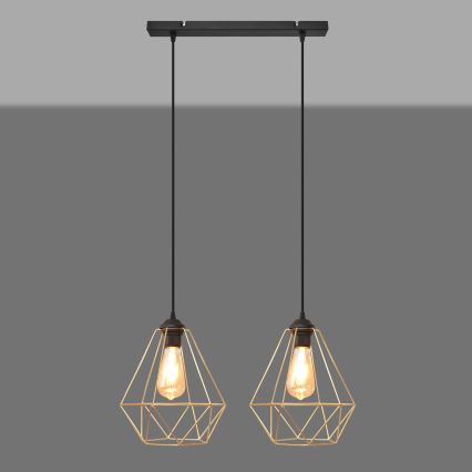 Пендел KARO 2xE27/15W/230V златист/черен