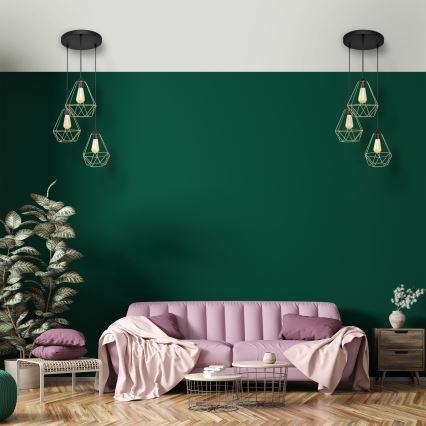 Пендел KARO 3xE27/15W/230V златист/черен