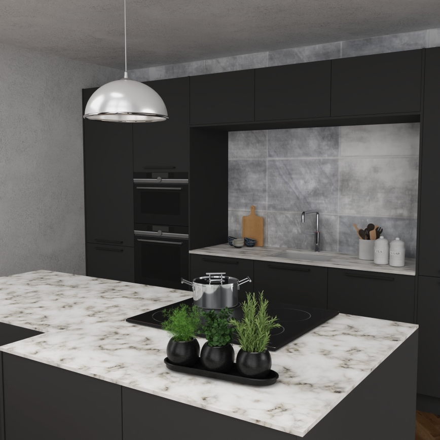 Пендел KITCHEN 1xE27/15W/230V бял/лъскав хром