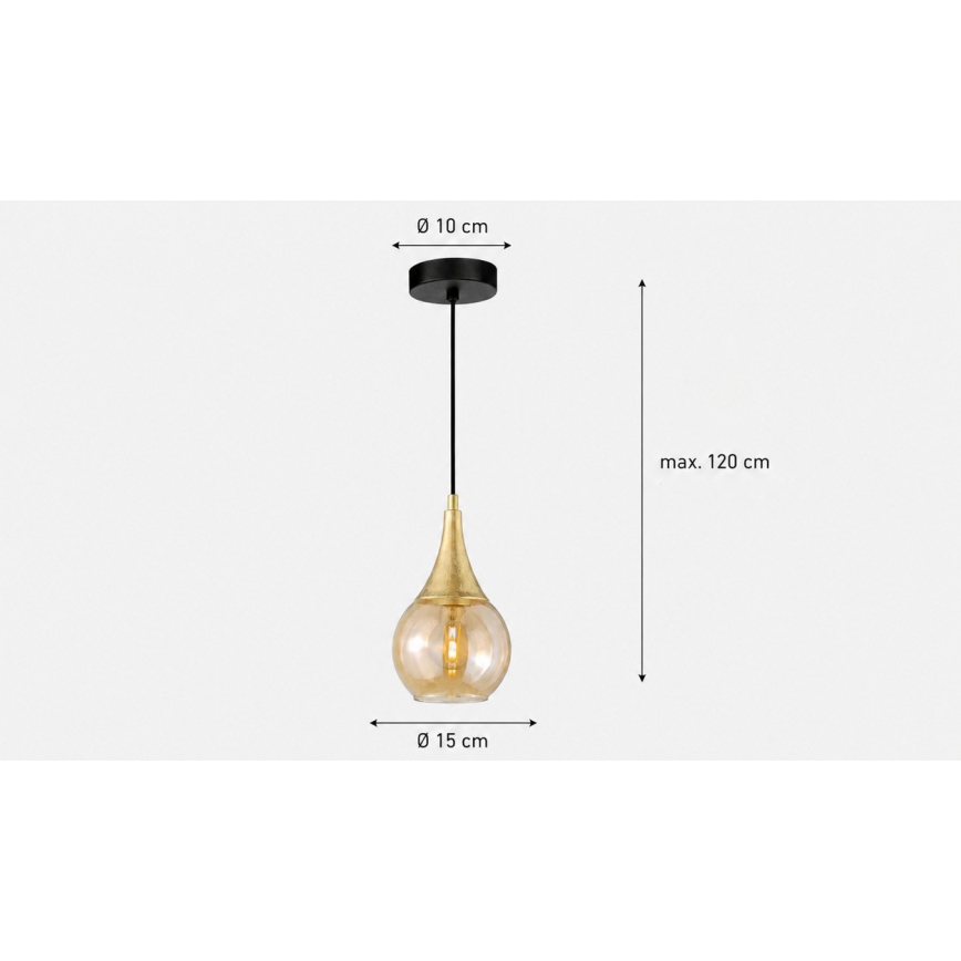 Пендел LACRIMA HONEY 1xE27/60W/230V