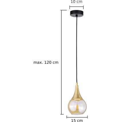 Пендел LACRIMA HONEY 1xE27/60W/230V