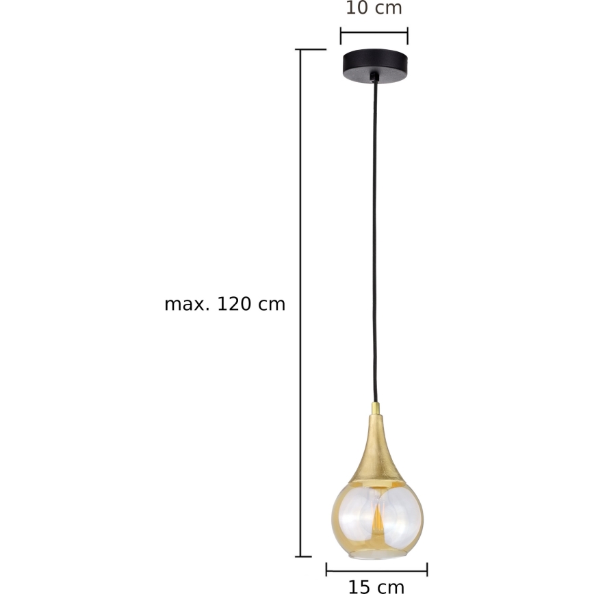 Пендел LACRIMA HONEY 1xE27/60W/230V