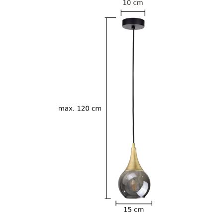 Пендел LACRIMA SMOKY 1xE27/60W/230V