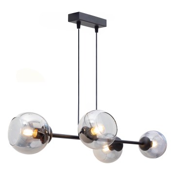 Пендел LATIL 4xE27/60W/230V черен