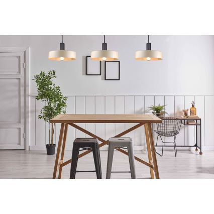 Пендел LATTE 3xE27/60W/230V бежов/черен