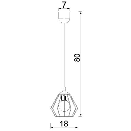Пендел LETI 1xE27/15W/230V черен
