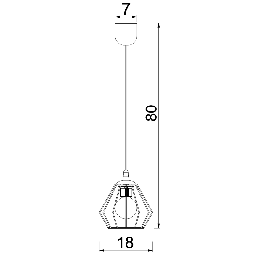 Пендел LETI 1xE27/15W/230V черен