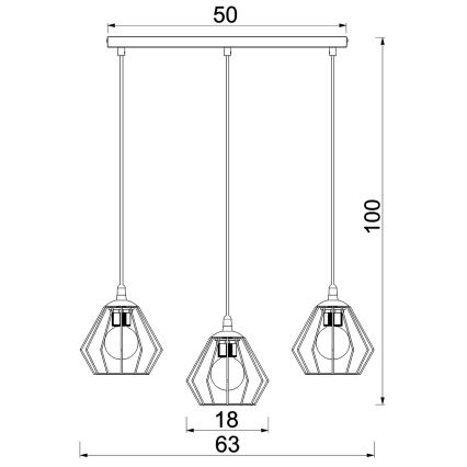 Пендел LETI 3xE27/15W/230W черен