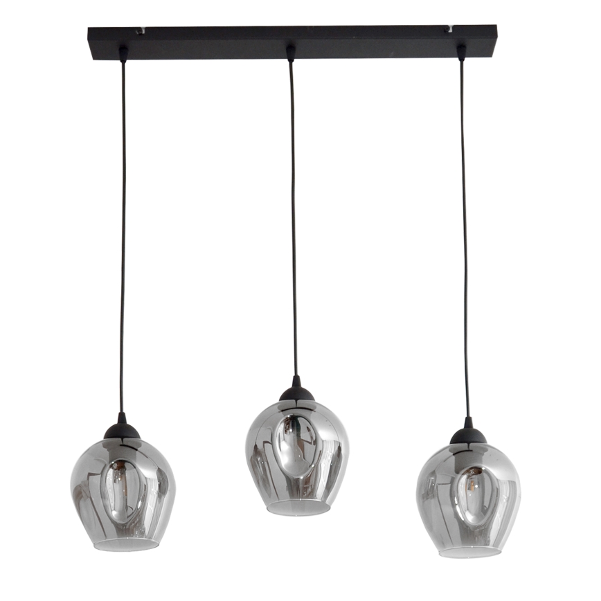 Пендел LILI 3xE27/15W/230V черен/сив