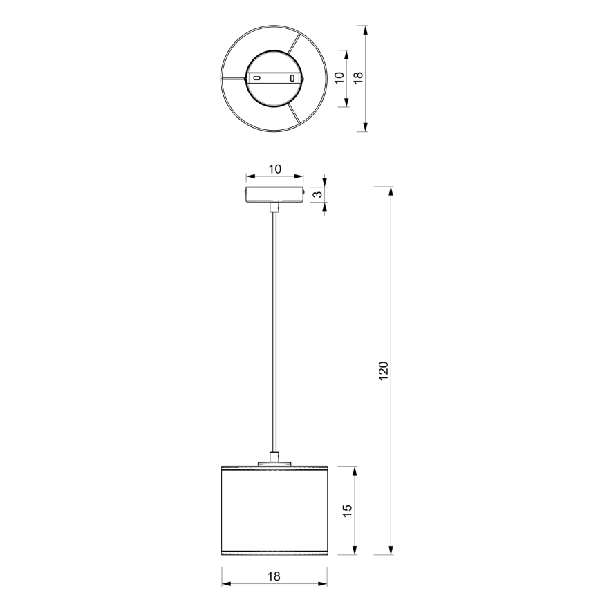 Пендел LOFT SHADE 1xE27/60W/230V Ø 18 см черен/златист