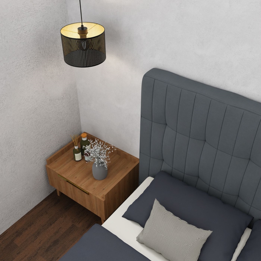 Пендел LOFT SHADE 1xE27/60W/230V Ø 25 см черен/златист