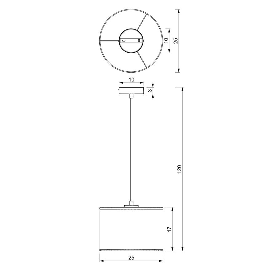 Пендел LOFT SHADE 1xE27/60W/230V Ø 25 см черен/златист