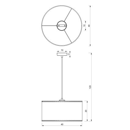 Пендел LOFT SHADE 1xE27/60W/230V Ø 40 см черен