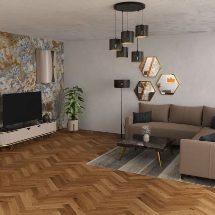 Пендел LOFT SHADE 5xE27/60W/230V черен/златист