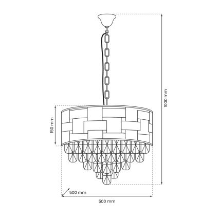 Пендел LUXURIA 9xE14/40W/230V златист