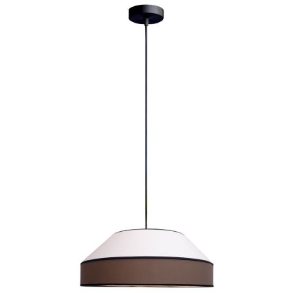 Пендел MANISO 1xE27/60W/230V Ø 45 см бял/кафяв