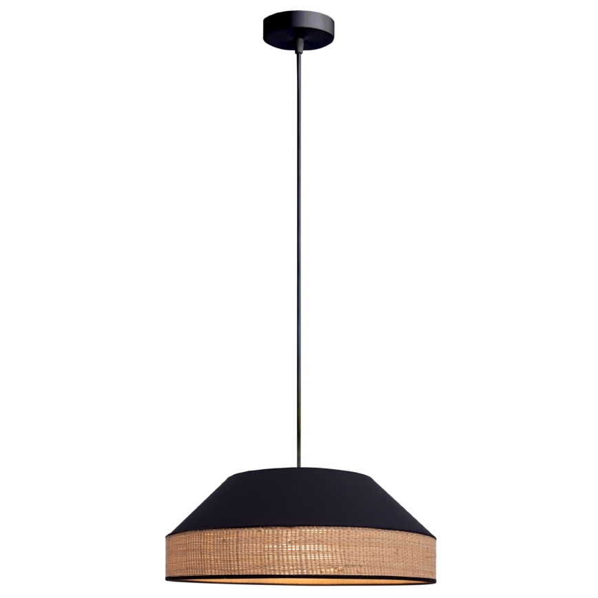 Пендел MANISO 1xE27/60W/230V Ø 45 см черен/бежов