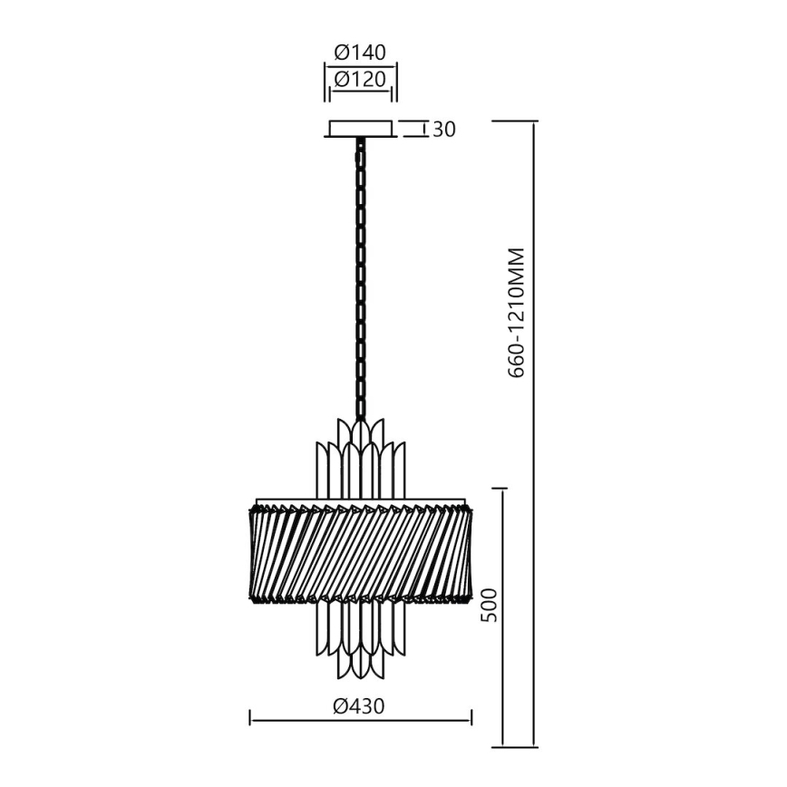 Пендел MARGOT 6xE14/40W/230V Ø 43 см златист