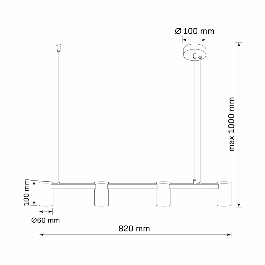 Пендел MARIBEL 4xGU10/10W/230V черен