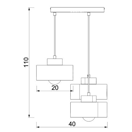 Пендел MARTI 3xE27/15W/230V бял/лъскав хром