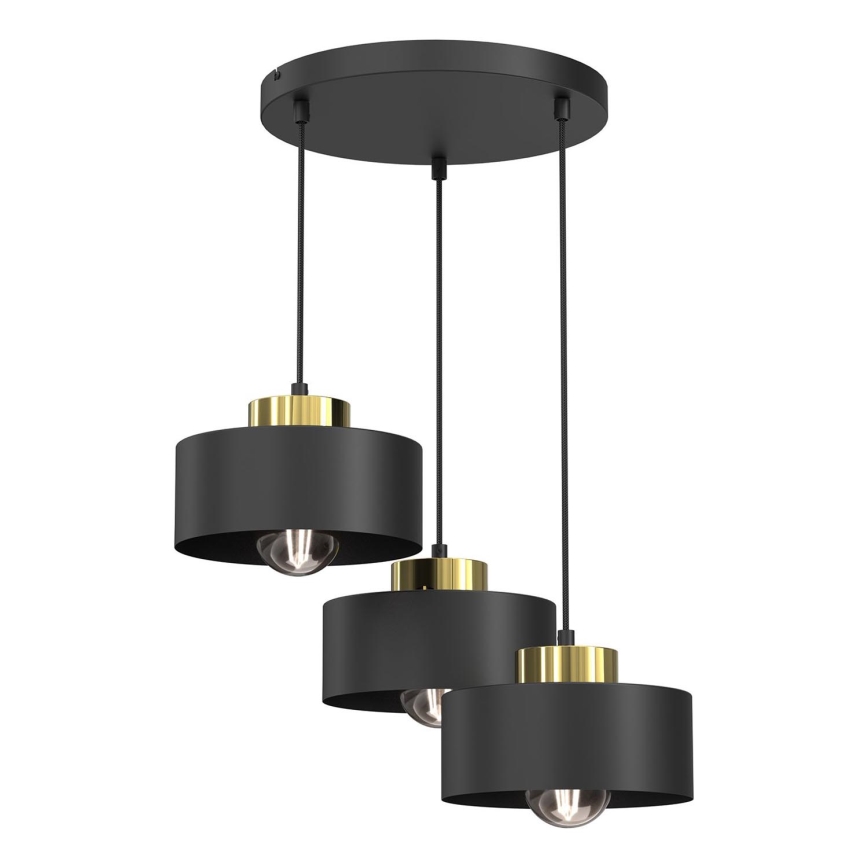 Пендел MARTI 3xE27/15W/230V черен/златист