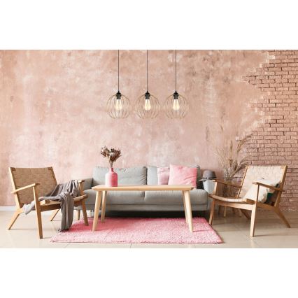 Пендел MATT 3xE27/60W/230V черен/златист