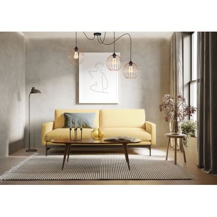 Пендел MATT 3xE27/60W/230V паяк черен/меден