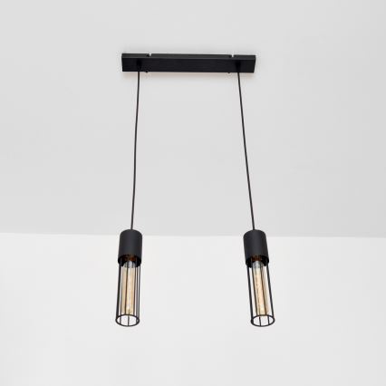 Пендел MELODY 2xE27/15W/230V черен